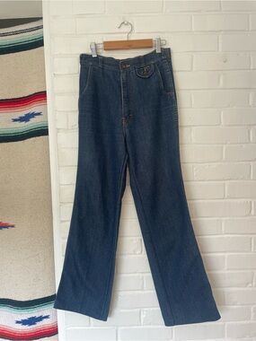 RARE Vintage Bay Britches High-Rise Wide-Leg Jeans in Classic Indigo Size 7/8